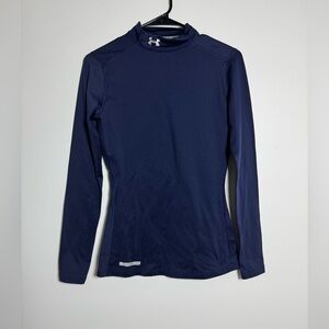 Under Armour ColdGear Mock Neck Compression Top Navy Women’s Small